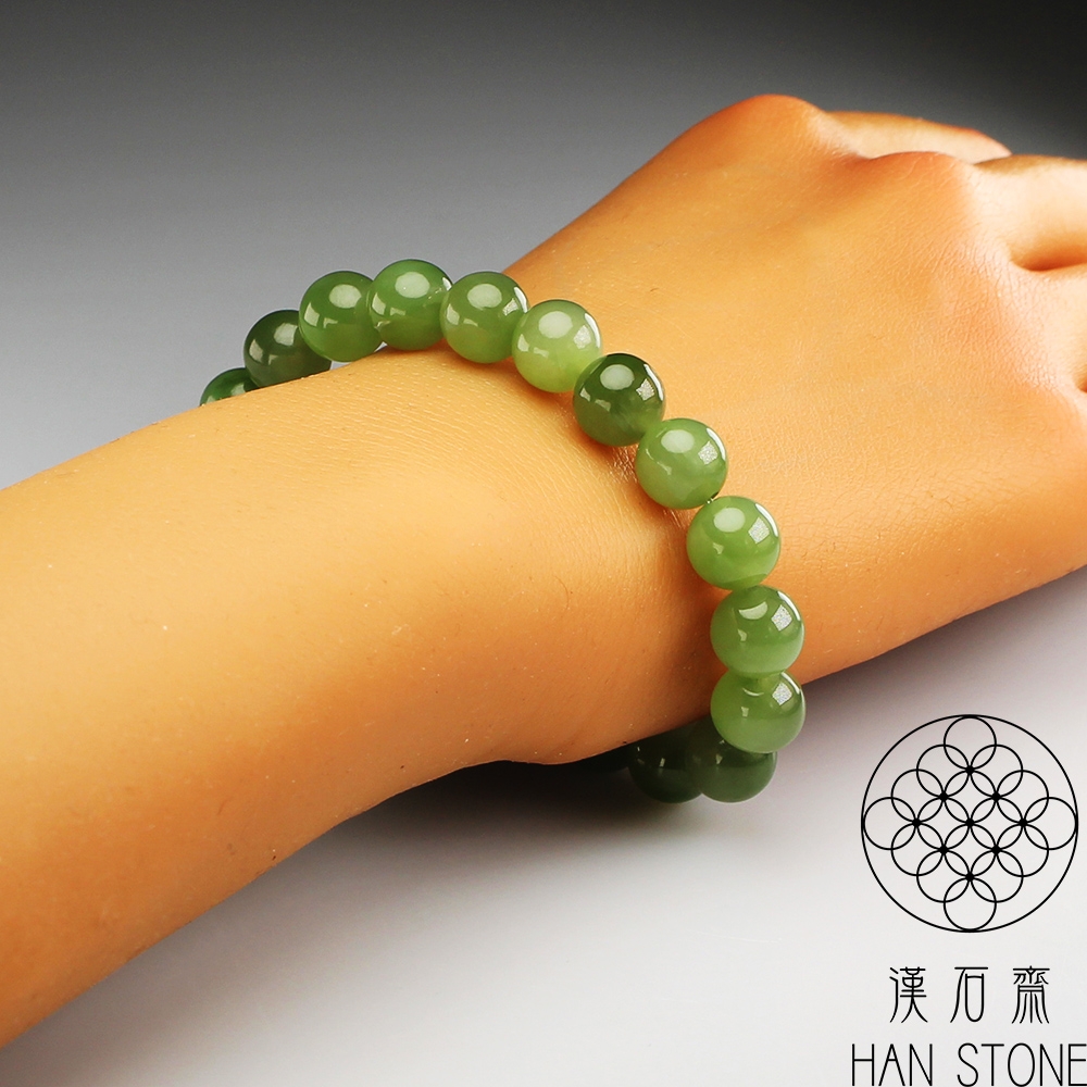 漢石齋】天然A貨滿綠碧玉和田玉手串(直徑9mm/20顆) | 漢石齋| Yahoo