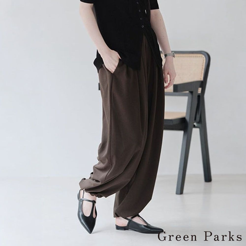 〔Green Parks〕抓褶立體感氣球燈籠褲