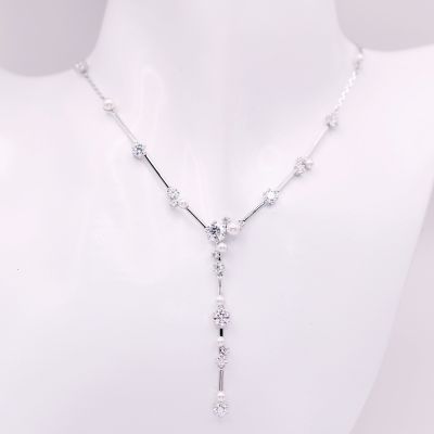 SWAROVSKI 施華洛世奇 Constella Y形項鏈 鍍白金色