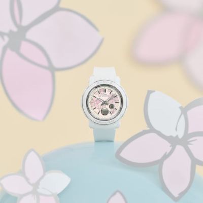 CASIO 卡西歐 BABY-G 精緻花卉 華麗氣息 優雅白 BGA-290FL-7A 41.5mm