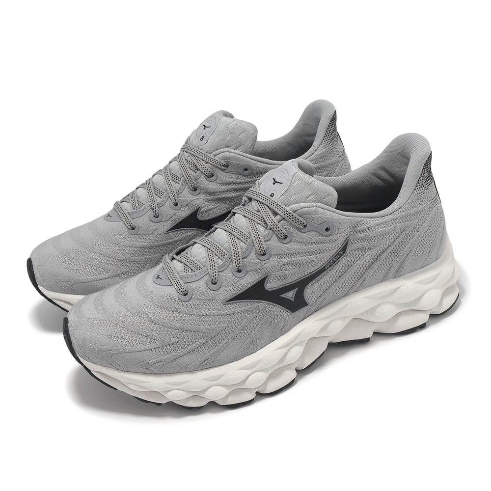 Mizuno 慢跑鞋Wave Sky 8 男鞋灰白厚底緩衝運動鞋美津濃J1GC2402-03