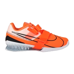 NIKE ROMALEOS 4 男女舉重鞋-重量訓練深蹲蹲舉魔鬼氈CD3463-801 螢光橘