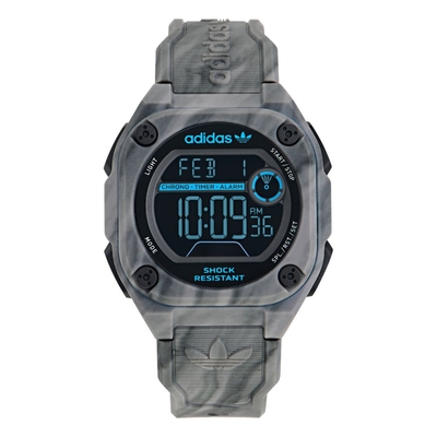 ADIDAS 愛迪達  CITY TECH TWO GRFX 城市科技電子錶款_AOST23574_灰X藍_45mm