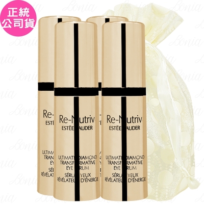 ESTEE LAUDER 雅詩蘭黛 白金級黑鑽松露奇蹟修護亮眼精萃(5ml)*4旅行袋組(公司貨)