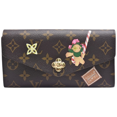 LOUIS VUITTON路易威登 LV M12207經典Candy Factory Sarah系列Monogram帆布暗釦長夾
