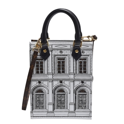 LV Louis Vuitton路易威登 M80991特別版經典PETIT SAC PLAT系列帆布手提/斜背包