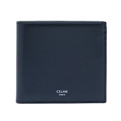 CELINE Bi-fold 牛皮革 雙摺 卡夾 皮夾 短夾 深藍色 10B653FFO.07UI