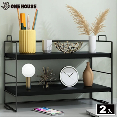 【ONE HOUSE】桌上多功能置物架 收納架 -雙層(買1送1_共2入組)
