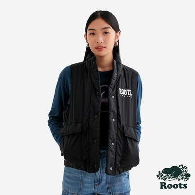 Roots女裝- LOGO羽絨背心-黑色