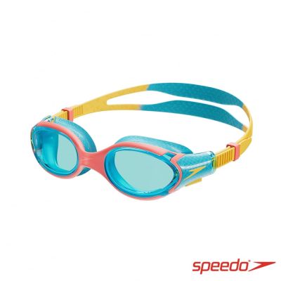 SPEEDO 官方旗艦店 兒童 運動泳鏡 Biofuse 2.0 黃/藍/珊瑚橘