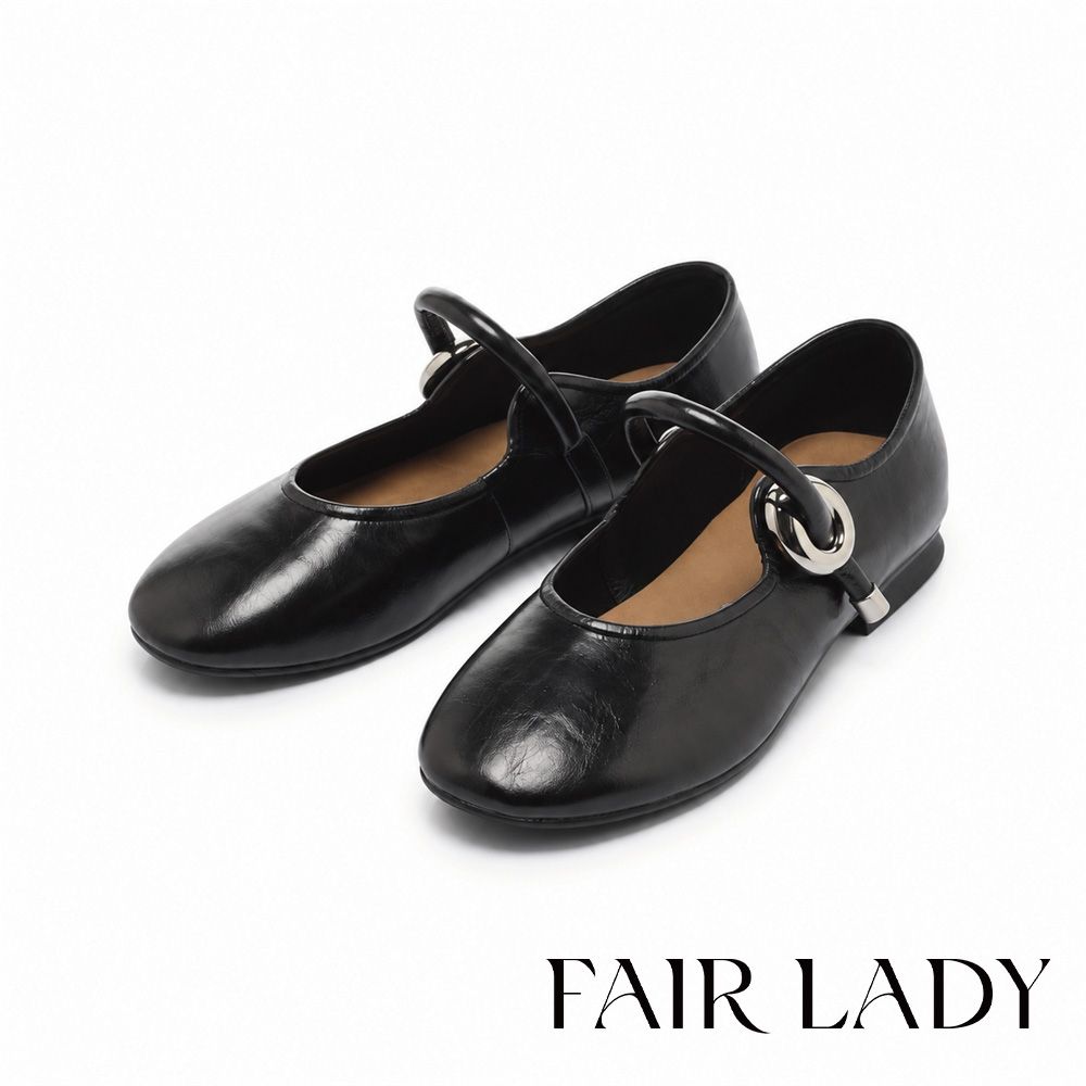 FAIR LADY 小時光 復古學院圓頭瑪莉珍鞋 黑 (5P3251)