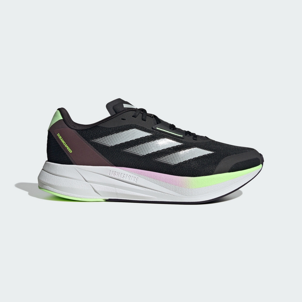 ADIDAS DURAMO SPEED M 男女慢跑鞋-白黑綠-IE5475