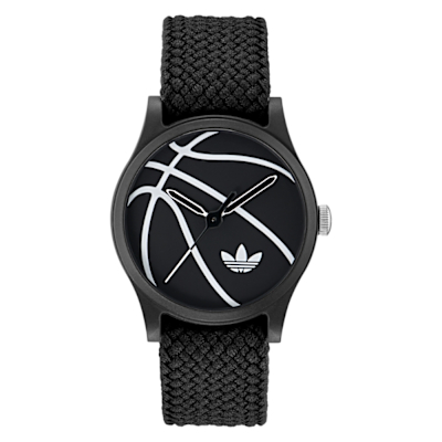 ADIDAS 愛迪達 GAME ONE 籃球風格編織手錶_AOSY25024_霧黑_39mm