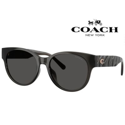 【COACH】亞洲版 太陽眼鏡 立體菱格紋鏡臂設計 HC8430D 589787 深透灰框深灰鏡片 公司貨(加贈掛式眼鏡袋)