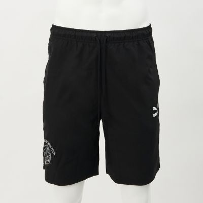 Puma 流行系列 Channel 男款 女款 黑色 中性 抽繩 短風褲 亞規 運動 休閒 短褲 68234801