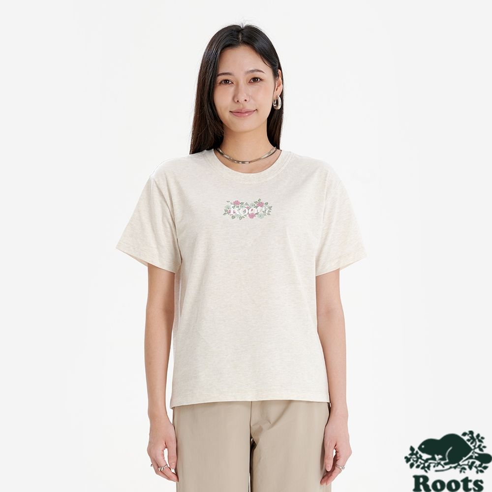 Roots 女裝 WILDFLOWER 短袖上衣（燕麥色）