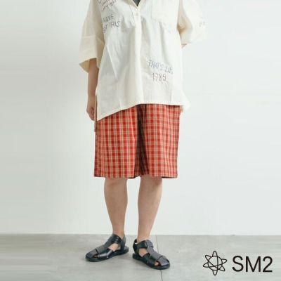 Samansa Mos2 復古格紋鬆緊腰設計短褲