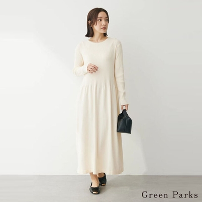 Green Parks  羅紋喇叭裙剪裁連身針織洋裝