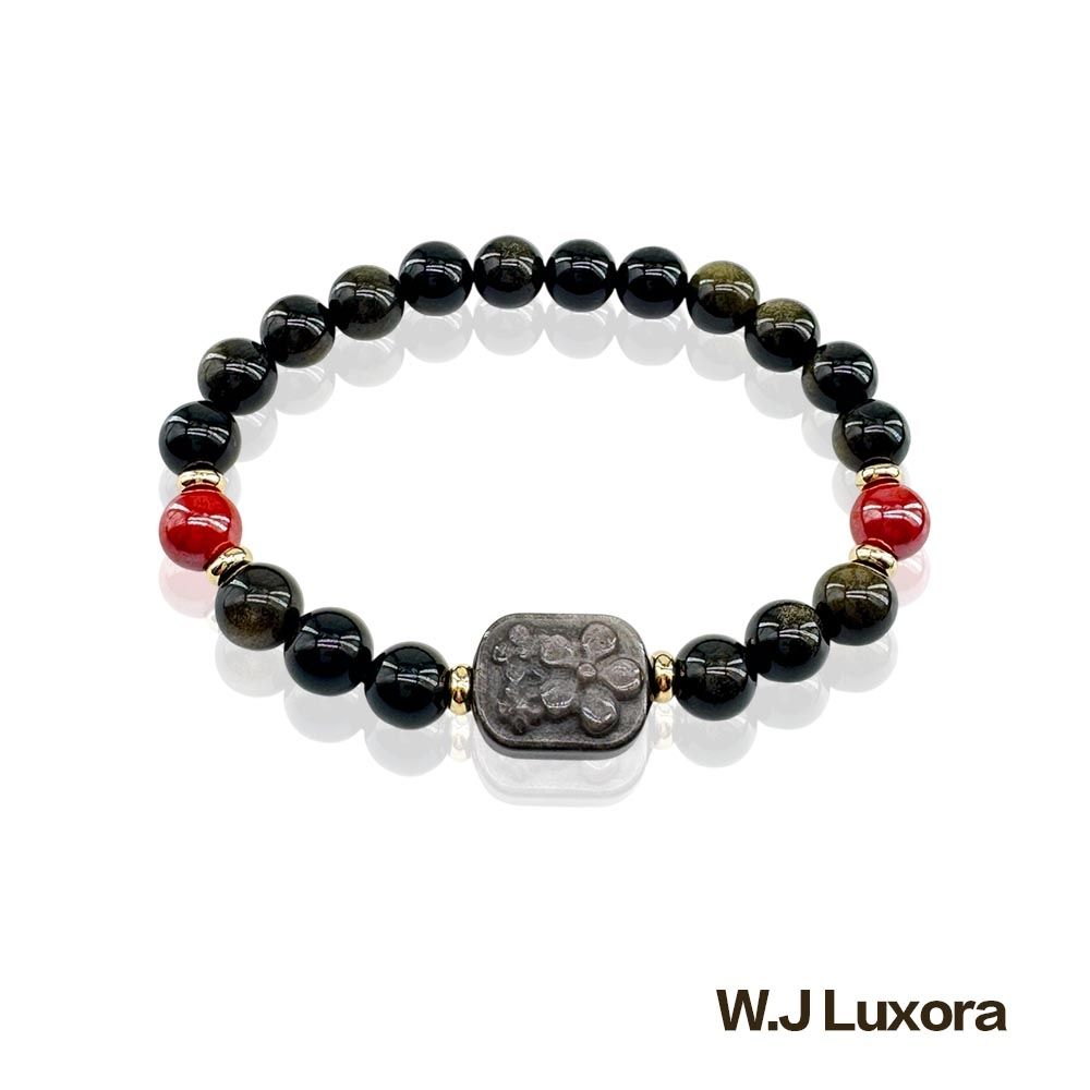 W.J Luxora無事小牌能量守護金銀曜石手錬  150519-01