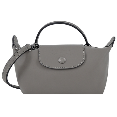 LONGCHAMP LE PLIAGE XTRA系列牛皮化妝/斜背包(迷你/斑鳩灰)
