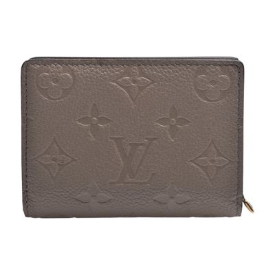 LOUIS VUITTON路易威登 LV  M80152 經典Cléa系列 Monogram壓花粒面牛皮對折短夾(米色)