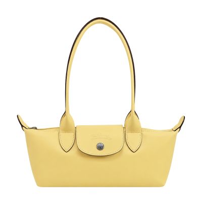 LONGCHAMP LE PLIAGE XTRA系列牛皮法棍肩背包(中/萊姆黃)