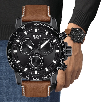 TISSOT天梭 官方授權 SUPERSPORT三眼計時腕錶 錶 手錶 送禮 45.5mm/T1256173605101