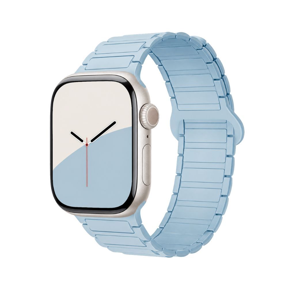 【Phonemo】Apple Watch 磁吸矽膠回環錶帶 透氣親膚液態矽膠 潮流多色可選 38-49mm 通用 (晴空藍)