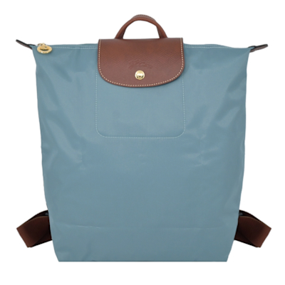 LONGCHAMP LE PLIAGE系列再生尼龍摺疊後背包(中/尤加利綠)