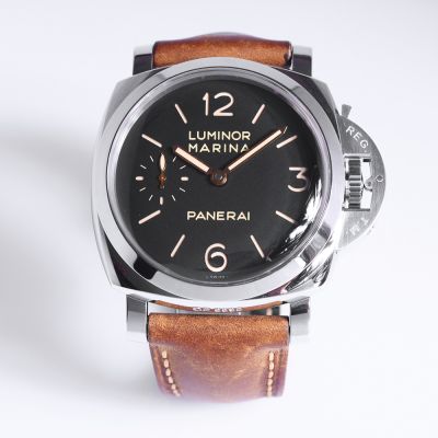 二手品 PANERAI 沛納海 PAM00422 菸草面 手動上鍊 47MM (含2014年保卡及原廠盒子)