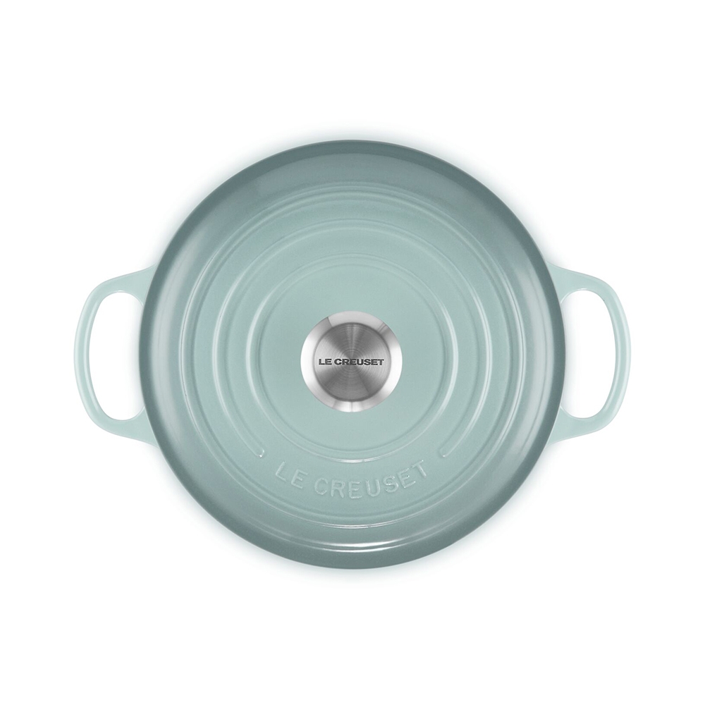 Le Creuset 典藏圓形鑄鐵鍋24cm 4.2L 海洋之花鋼頭法國製湯鍋燉鍋