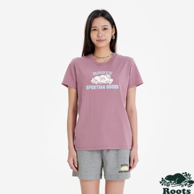 Roots 女裝 SPORTING GOODS 短袖上衣（暗梅紫）