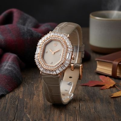 SWAROVSKI 施華洛世 Matrix Octagon 晶彩時刻石英腕錶-30x25mm灰色 5755686