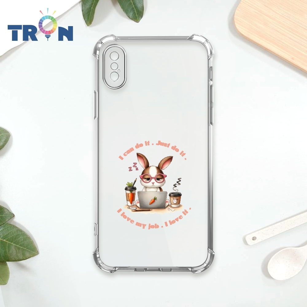 TRON IPhone X/XS 小動物不想上班 兔狗貓鴨鼠鳥樹懶 四角防摔 軟殼 手機殼
