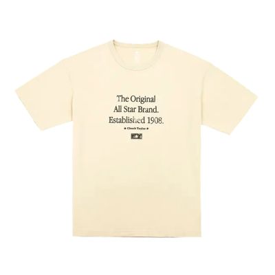 Converse Washed Tee 短袖 男款 米色 文字 印花 T恤 運動 休閒 MCH624-W0L