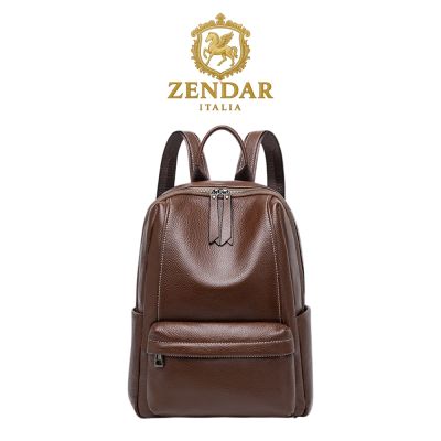 【ZENDAR】台灣總代理 限量1折 頂級超柔軟小牛皮後背包 索倫系列 全新專櫃展示品(咖啡色)