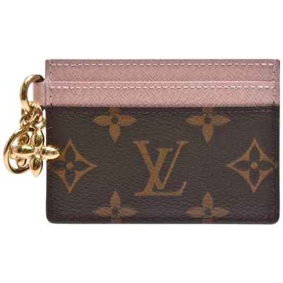 LOUIS VUITTON路易威登 LV M82739 經典Charms系列Monogram帆布萬用名片夾(粉紅色)