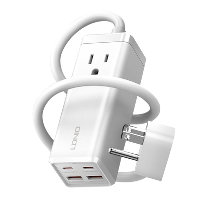 LDNIO 65W 家用氮化鎵桌面轉接器 多口擴展插線板 Type-C集線器 PD快充充電器 USB電源延長線 110V