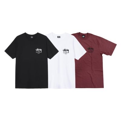 DSM x Stussy Stock Los Angeles Tee 黑、白、酒紅 短袖