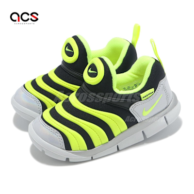 Nike 童鞋 Dynamo Free Y2K TD 小童 螢光黃 銀 黑 毛毛蟲鞋 學步鞋 CI1186-081