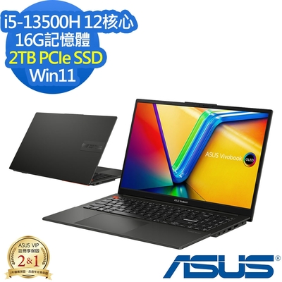 ASUS華碩 ASUS S5504VA 15.6吋效能筆電 i5-13500H/16G/2TB PCIe SSD/Win11/Vivobook S15 OLED/午夜黑/特仕版