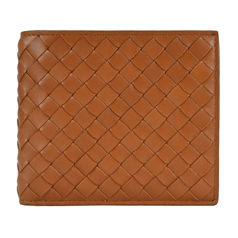 BOTTEGA VENETA 寶緹嘉   經典編織小牛皮對開8卡短夾(棕)
