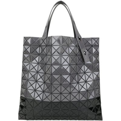 ISSEY MIYAKE PRISM BI-COLOR 三宅一生 BAOBAO 10x10 撞色亮面幾何手提托特包(灰x黑色)