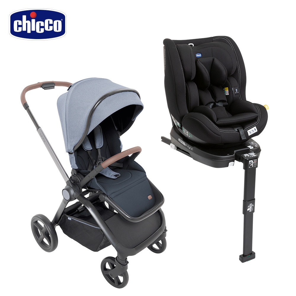 chicco官方直營-Mysa 時尚手推車+Seat3Fit Isofix 安全汽座 (英爵藍)