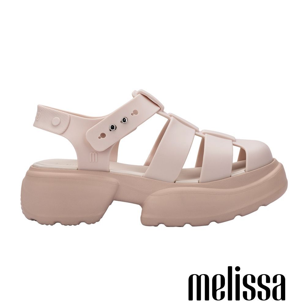 Melissa-率性羅馬鏤空厚底涼鞋-米色
