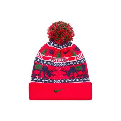 Nike K Nk Peak Beanie Sc Hol25 L 毛帽 大童 紅色 聖誕節 針織 HV7025-633