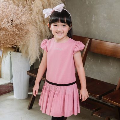 Annys安妮公主-氣質百褶荷葉袖秋冬款洋裝*3224粉紅
