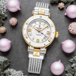 CHARRIOL 夏利豪ST-TROPEZ 花形秒盤手鐲設計精品女錶-玫瑰金30mm