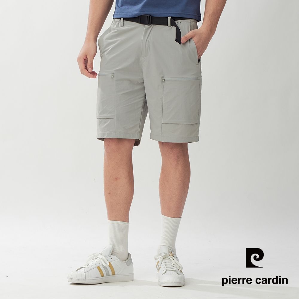 pierre cardin 皮爾卡登 網路獨家 男款 輕量舒適工裝機能短褲(多色任選) (灰色)