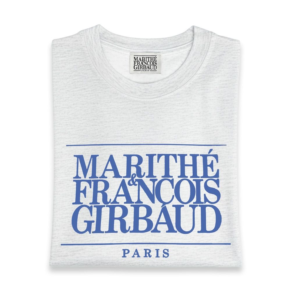 MARITHÉ FRANÇOIS GIRBAUD經典短袖T恤(中性款)多款 (灰色-藍字)